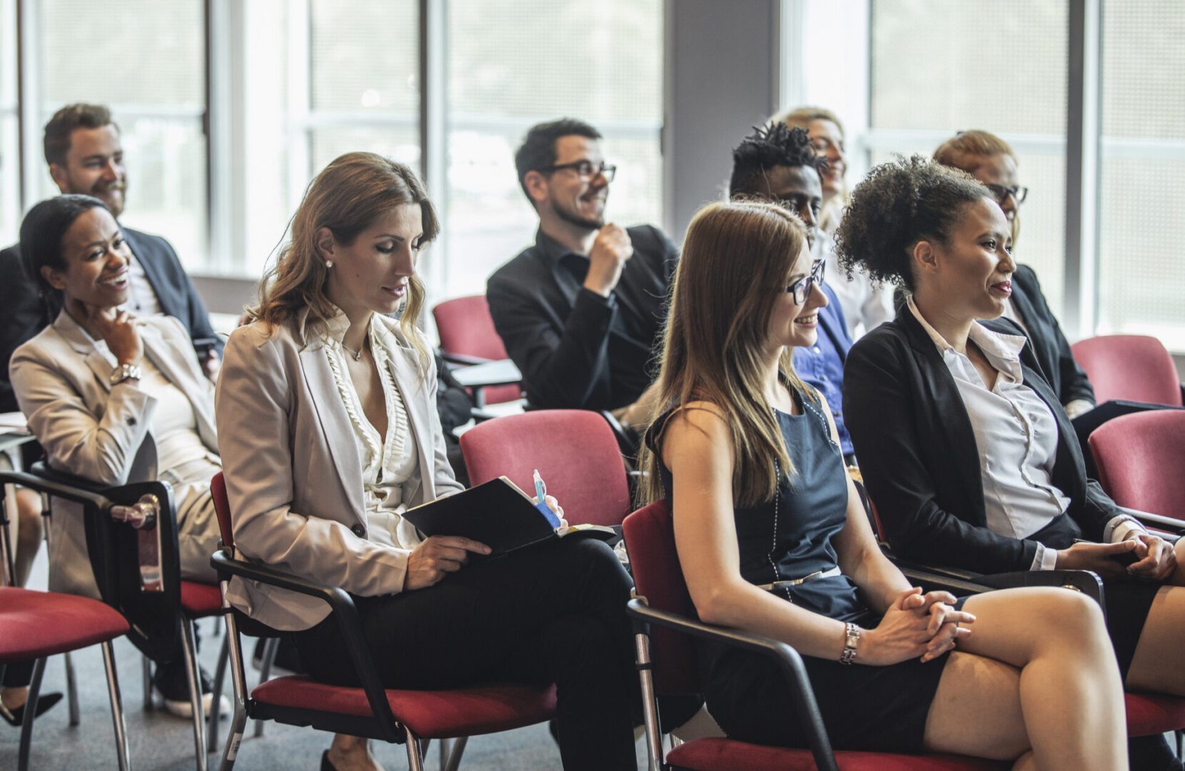 Audience attentively listening in a conference