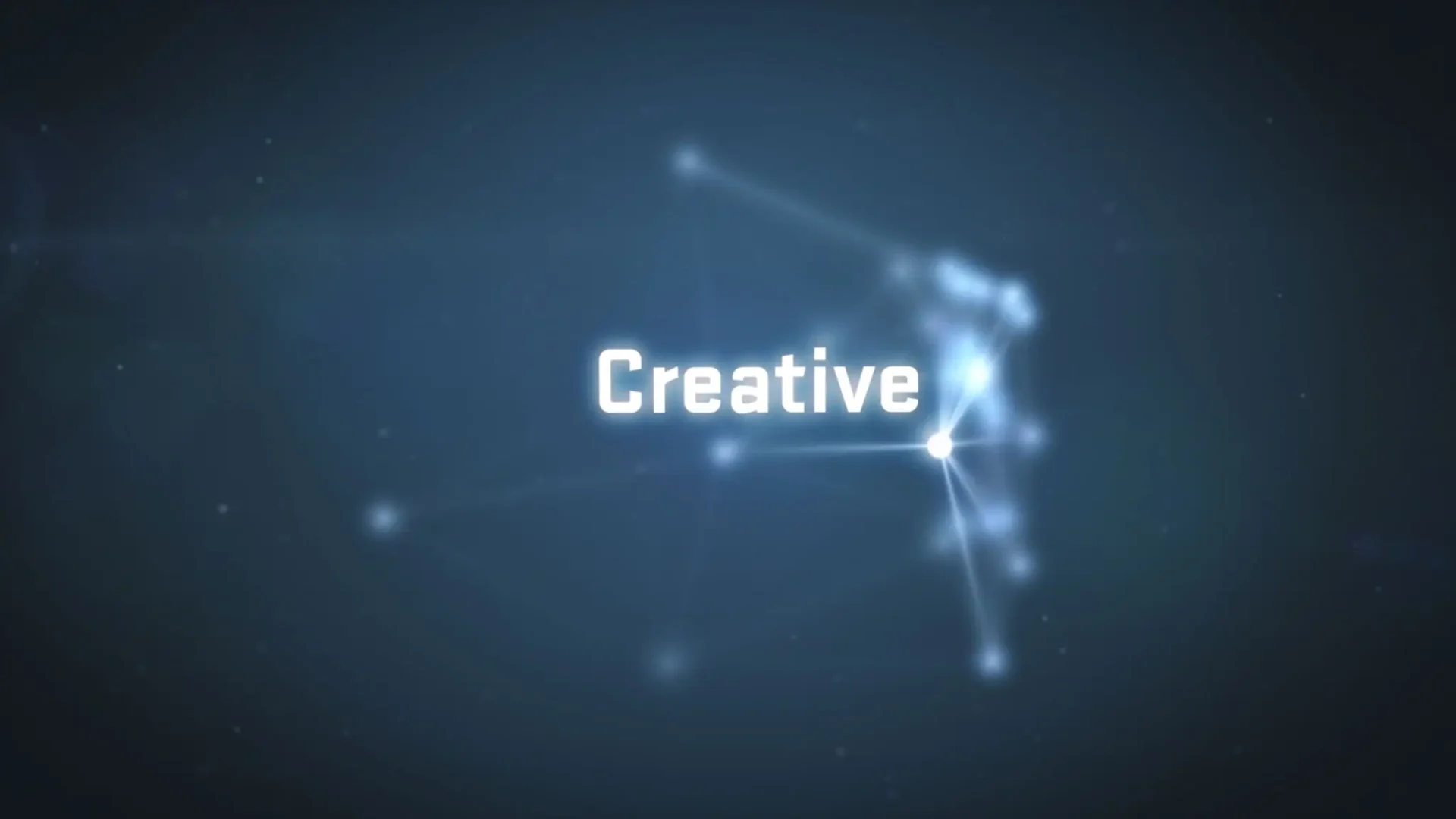 Glowing network with the word 'Creative' at the center.