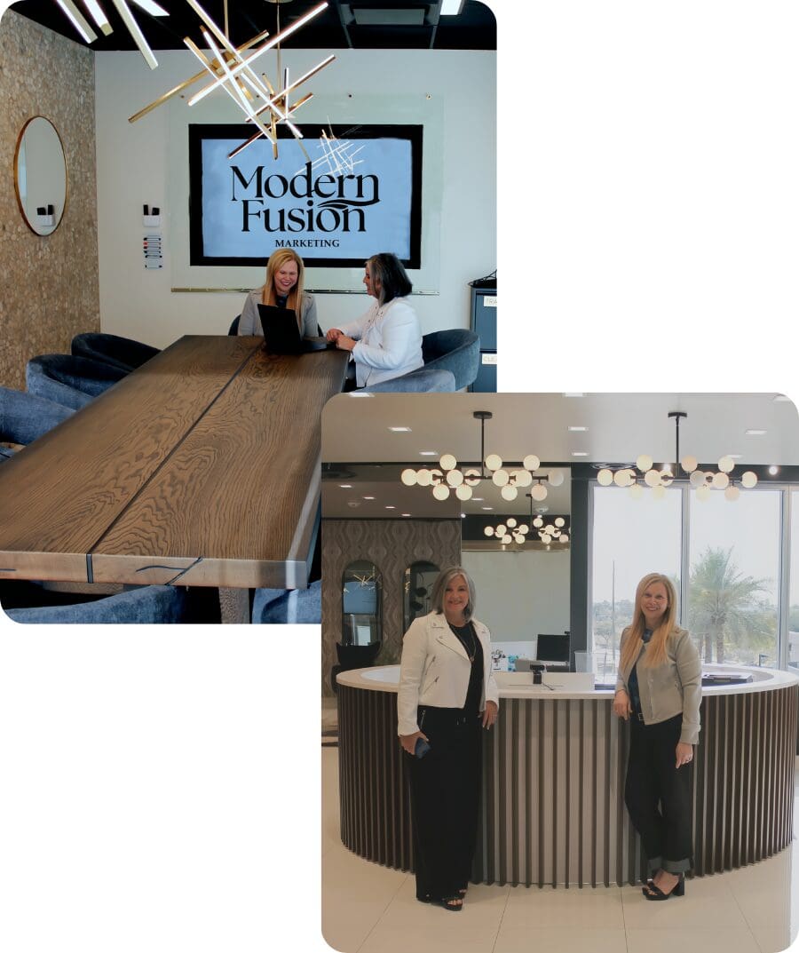 Modern office team meeting and reception area